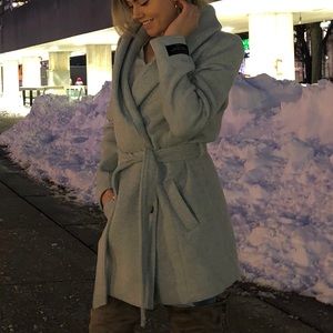 Le Chateau Large Grey Wool Pea Coat